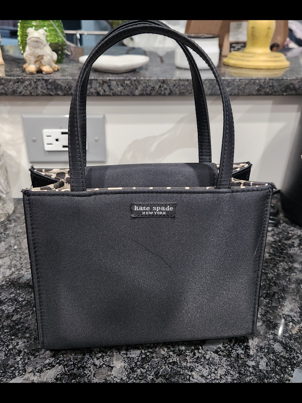 kate spade New York Black Satin Tote Bag
